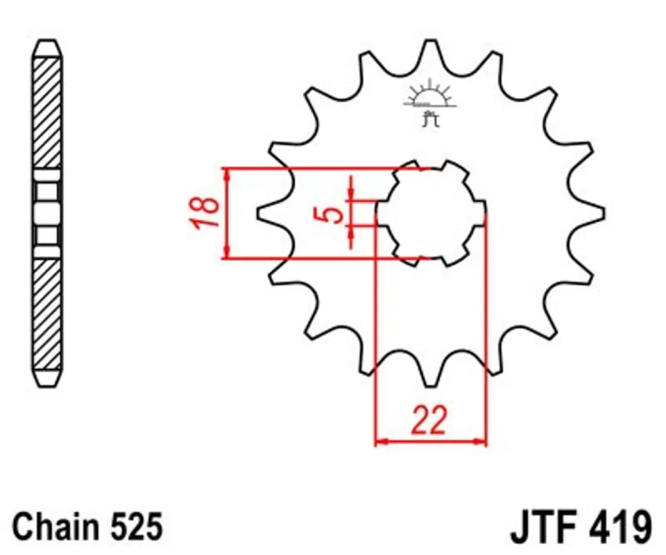 Must-Have Řetězové kolečko JT JTF 419-15 15 zubů, 525