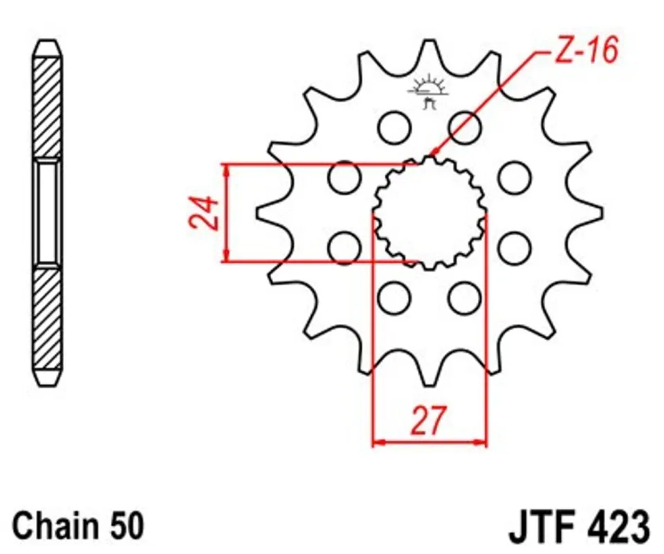 Dokud Zásoby Vydrží Řetězové kolečko JT JTF 423-16 16 zubů, 530