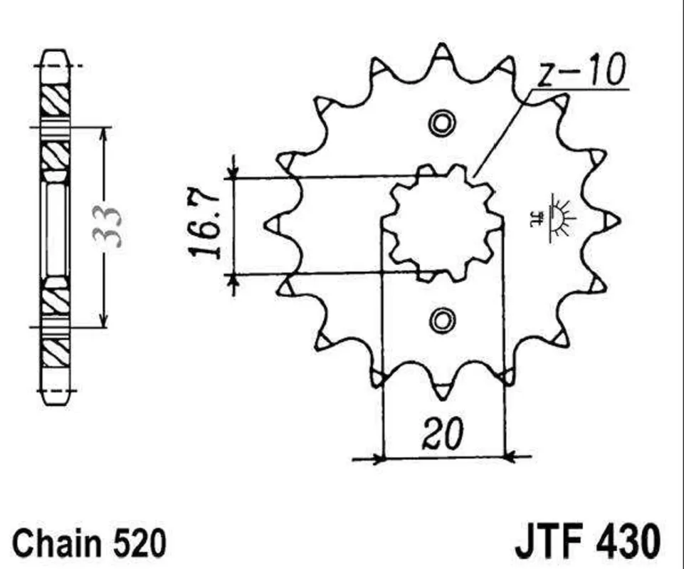 Řetězové kolečko JT JTF 430-12 12 zubů, 520 Levný