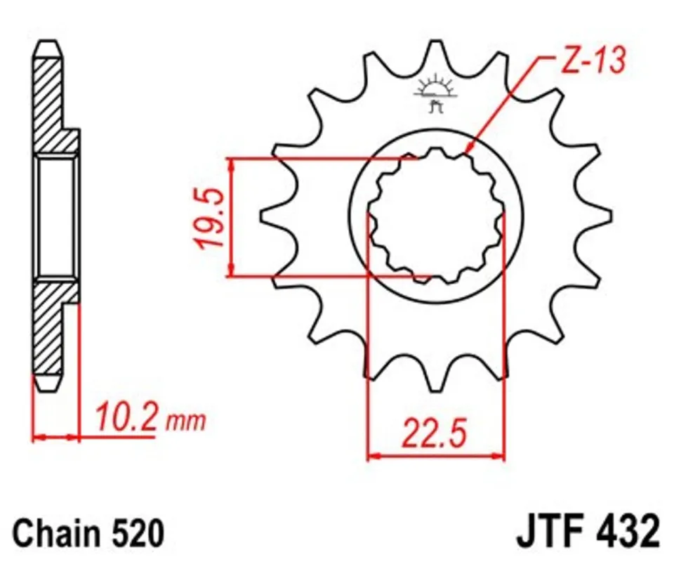 Nejprodávanější Řetězové kolečko JT JTF 432-11 11 zubů, 520