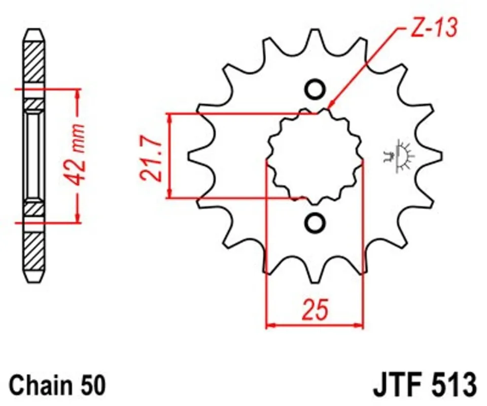 Řetězové kolečko JT JTF 513-13 13 zubů, 530 Odeslání Ihned