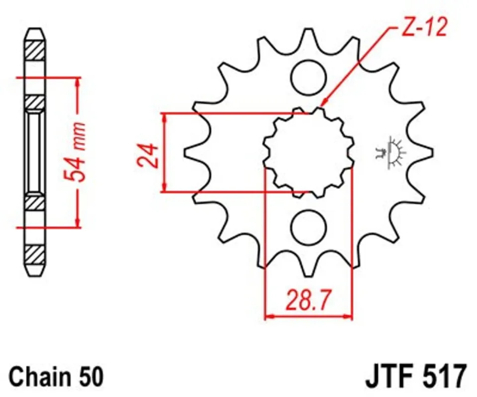 Řetězové kolečko JT JTF 517-15 15 zubů, 530 Vysoce Kvalitní