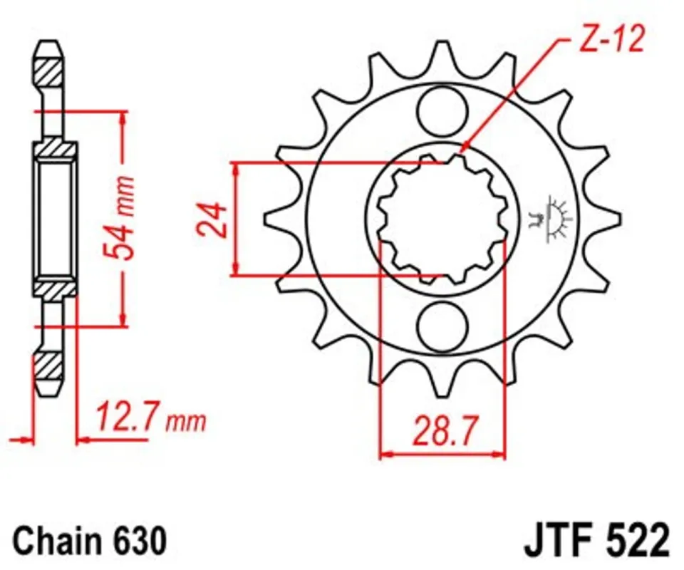 Novinka Řetězové kolečko JT JTF 522-16 16 zubů, 630