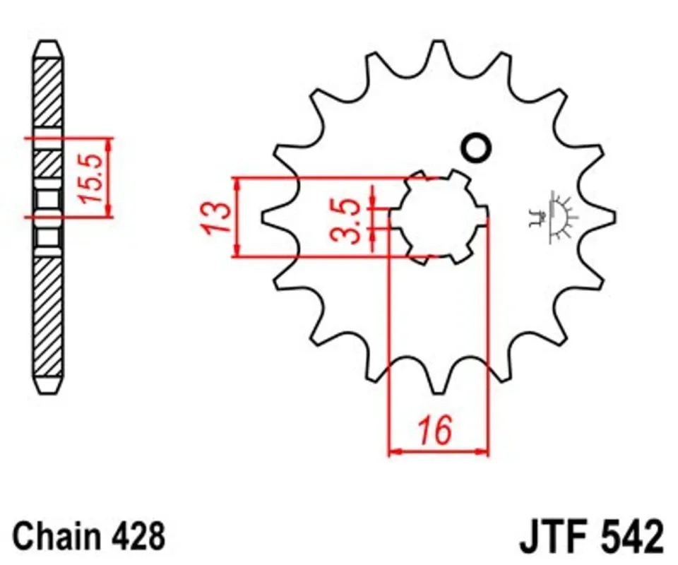 Nejprodávanější Řetězové kolečko JT JTF 542-10 10 zubů, 428