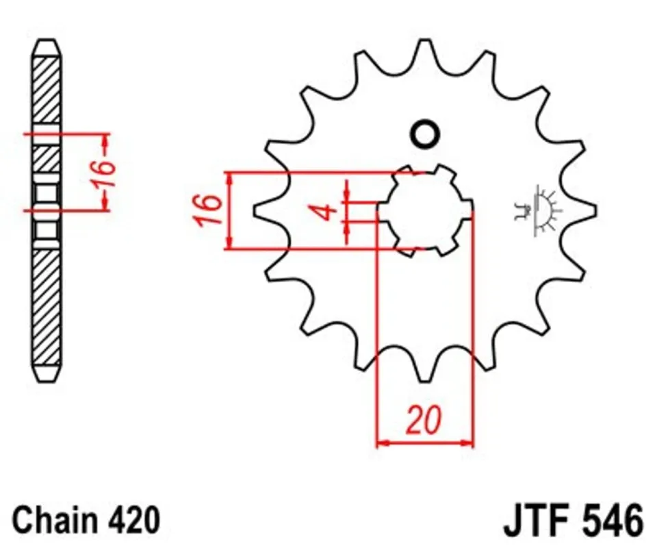 Nízká Cena Řetězové kolečko JT JTF 546-16 16 zubů, 420