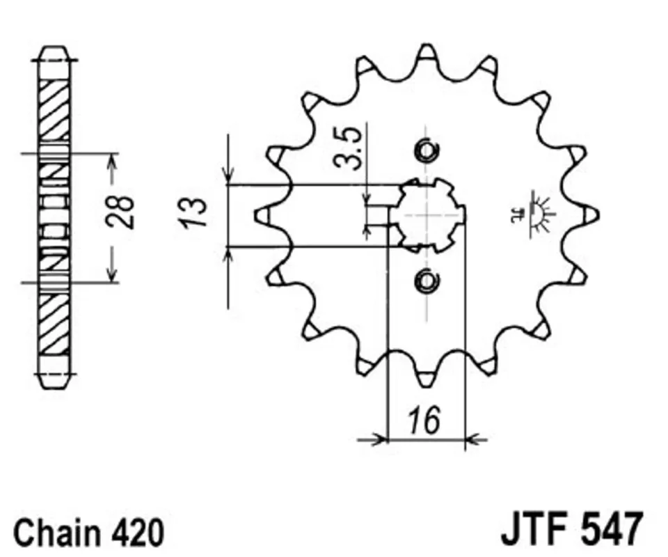 Řetězové kolečko JT JTF 547-13 13 zubů, 420 Levný
