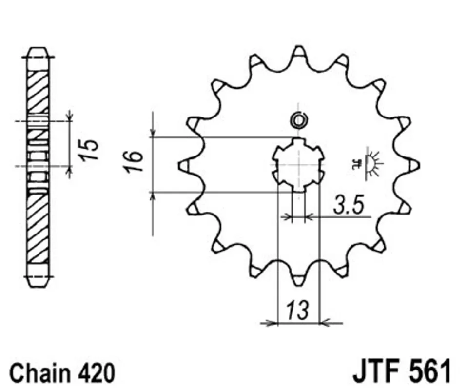Řetězové kolečko JT JTF 561-14 14 zubů, 420 Levný