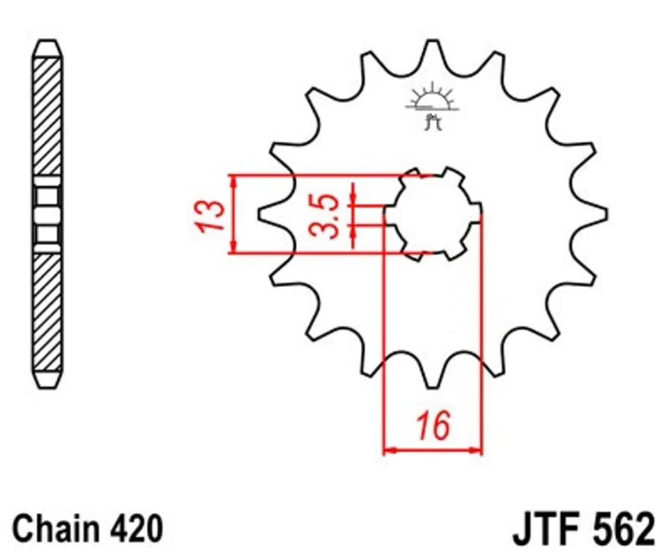 Horká Nabídka Řetězové kolečko JT JTF 562-09 9 zubů, 420