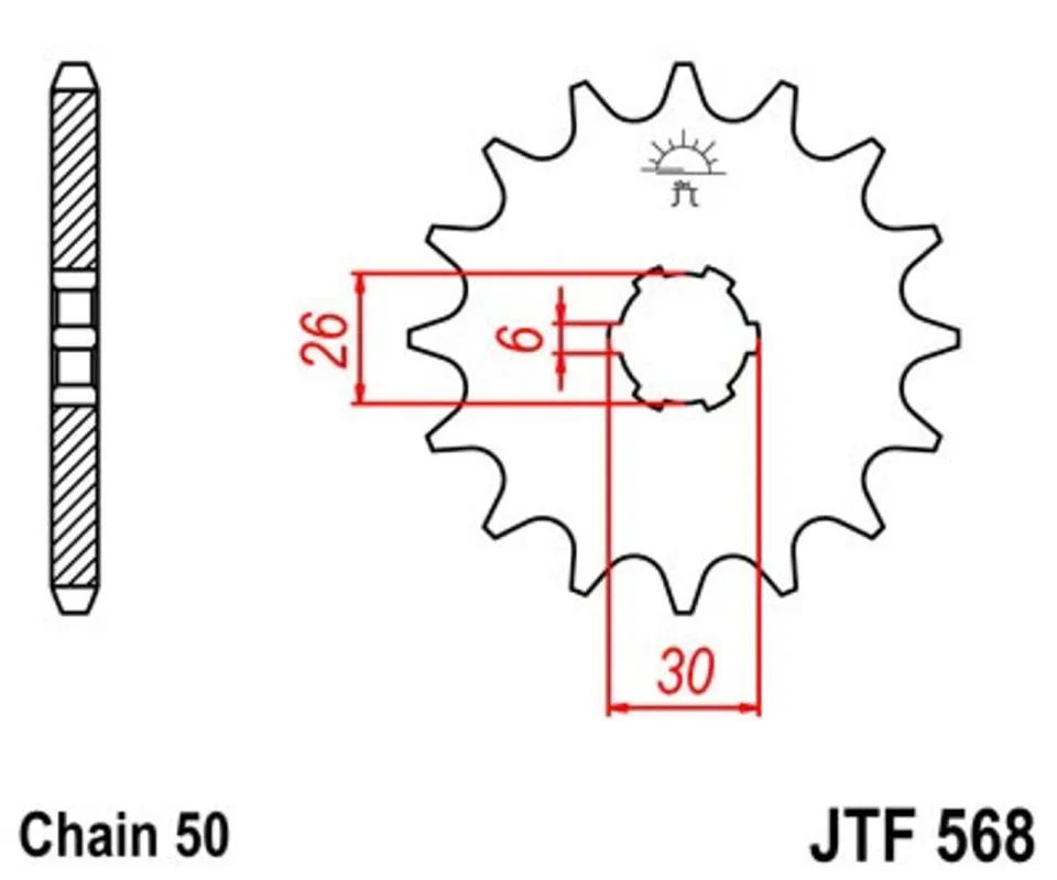 Oblíbený Řetězové kolečko JT JTF 568-18 18 zubů, 530