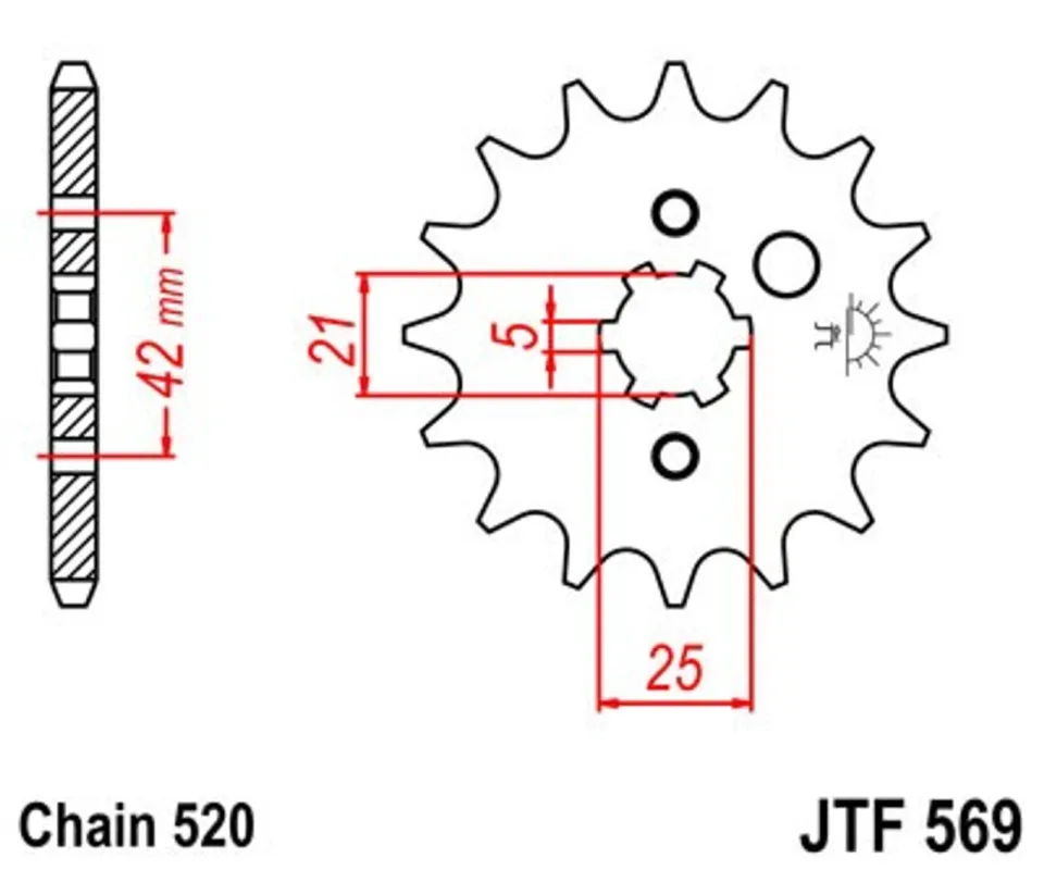 Víkendová Akce Řetězové kolečko JT JTF 569-11 11 zubů, 520