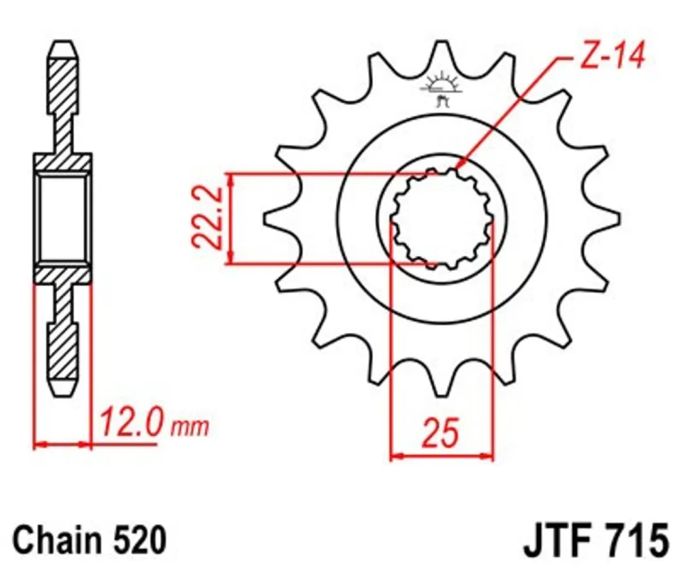 Nejlepší Cena Řetězové kolečko JT JTF 715-13 13 zubů, 520