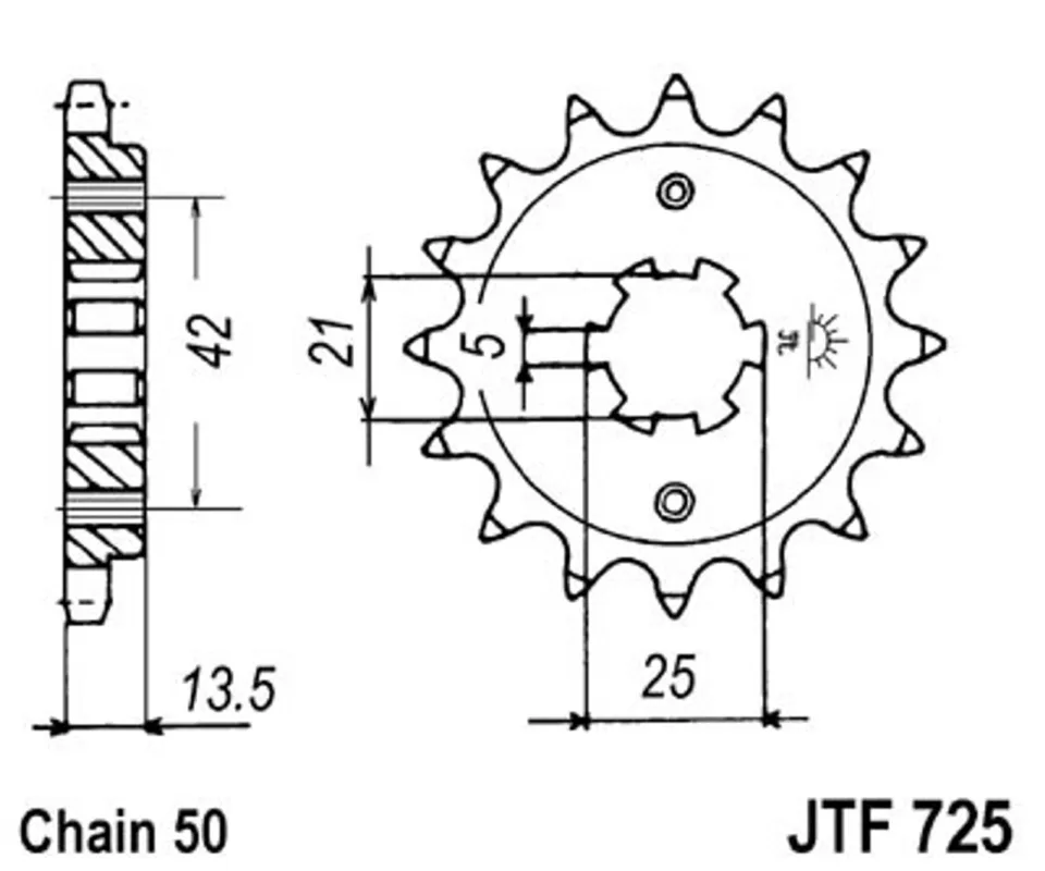 Super Cena Řetězové kolečko JT JTF 725-15 15 zubů, 530