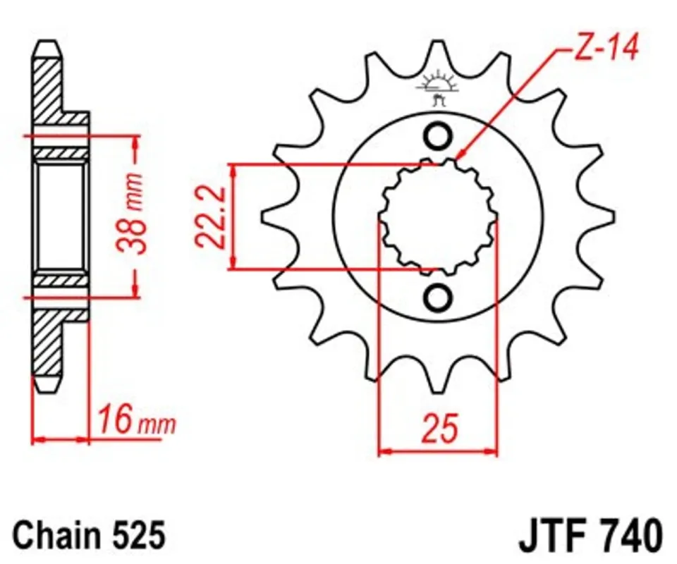 Doprava Zdarma Řetězové kolečko JT JTF 740-16 16 zubů, 525