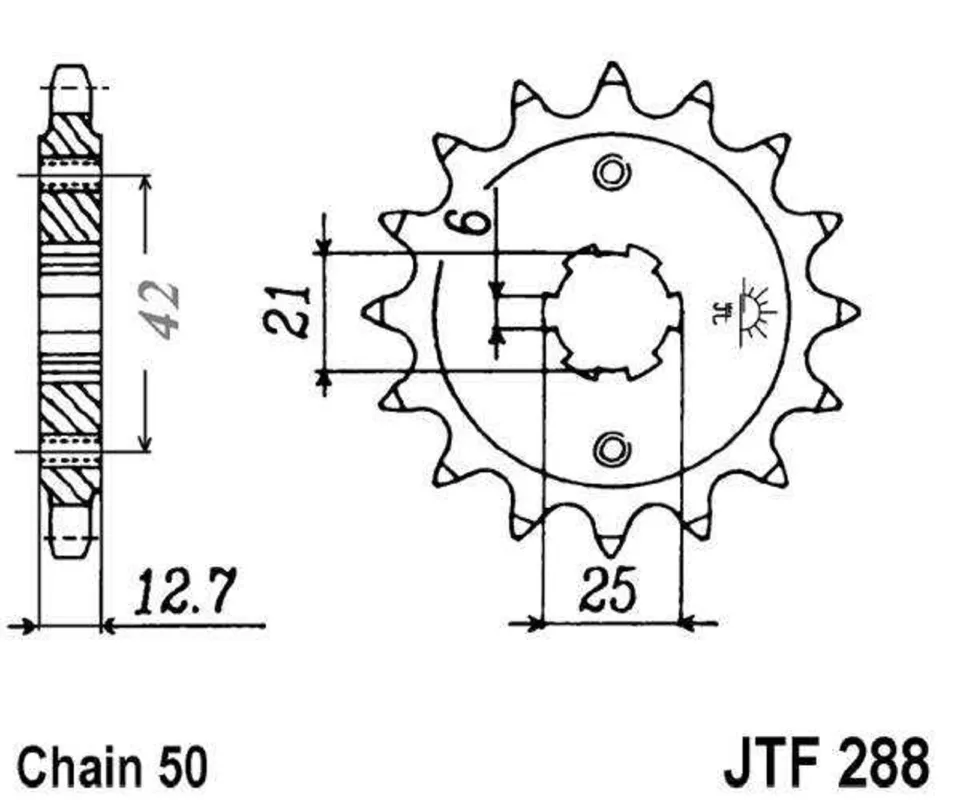 Řetězové kolečko JT JTF 288-18 18 zubů, 530 Nejprodávanější