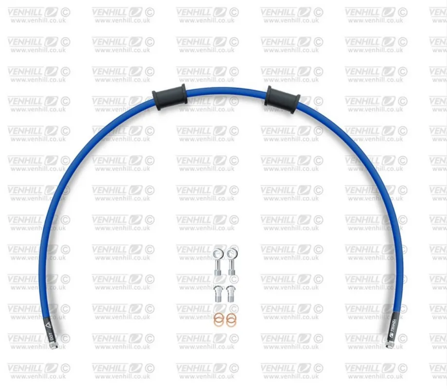 Hadice zadní brzdy Venhill POWERHOSEPLUS DUC-7012R-SB (1 hadice v sadě) modré hadice, chromové koncovky Sleva