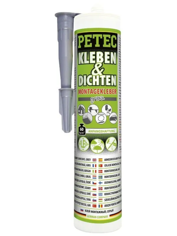 Aktuální PETEC 94629 Lepicí a těsnicí hmota - šedá barva 290ml