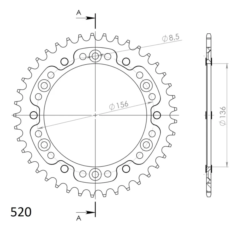 Autentický Rozeta SUPERSPROX STEALTH RST-1512:41-GLD zlatá 41 zubů, 520