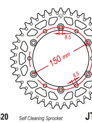 Hliníková řetězová rozeta JT JTA 460-49BLK 49 zubů, 520 černá Aktuální