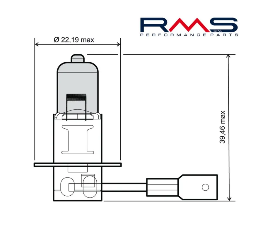 Žárovka RMS 246510040 12V 55W, H3 modrá Nízká Cena
