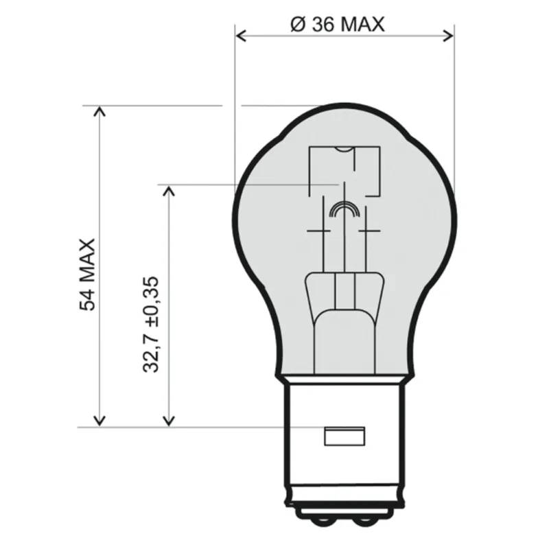 Výprodej Žárovka RMS 246510311 12V 35/35W, S2 BA20D bílá