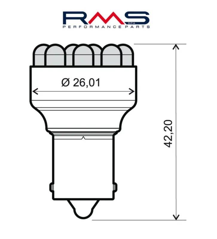 Levný Žárovka RMS 246510510 12V 12 Led, BA15S S25 modrá