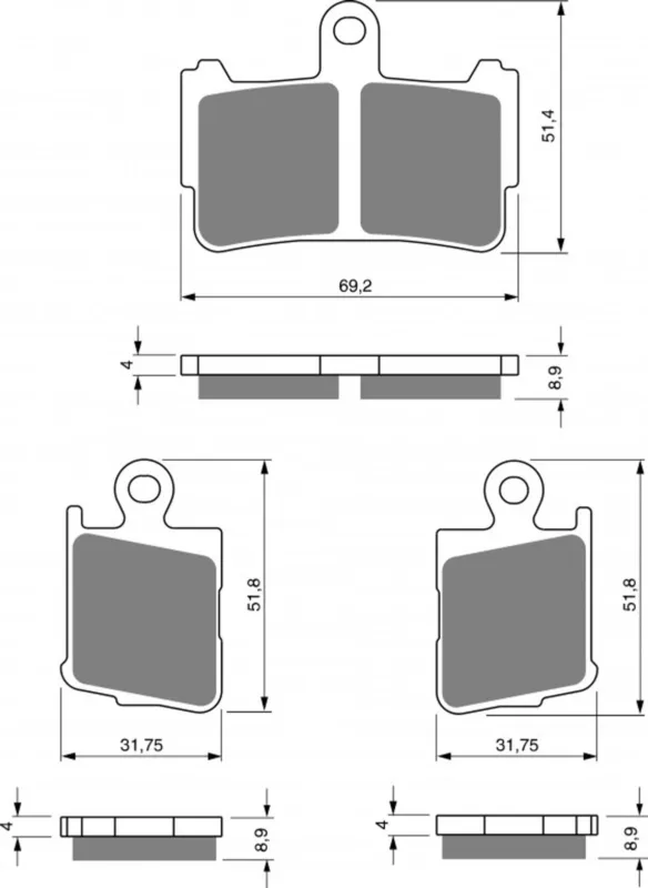 Přímo Od Výrobce Brzdové destičky GOLDFREN 298 S33 STREET FRONT (1 set = 2pcs small/large)