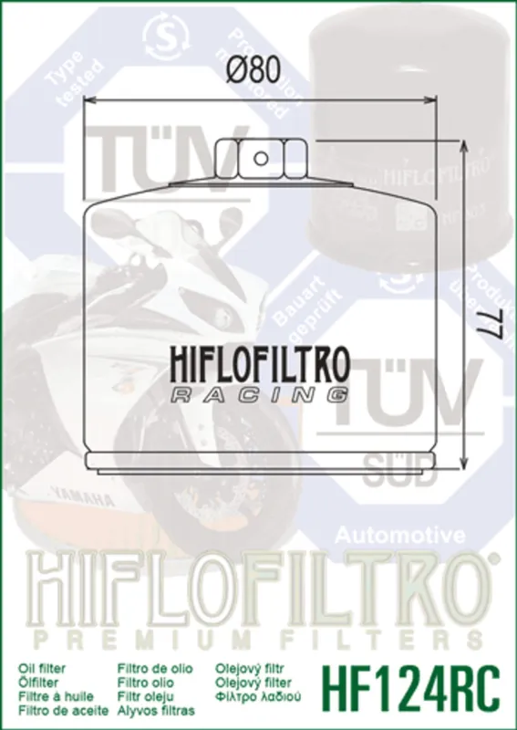 Nejlepší Volba Olejový filtr HIFLOFILTRO HF124RC Závodní