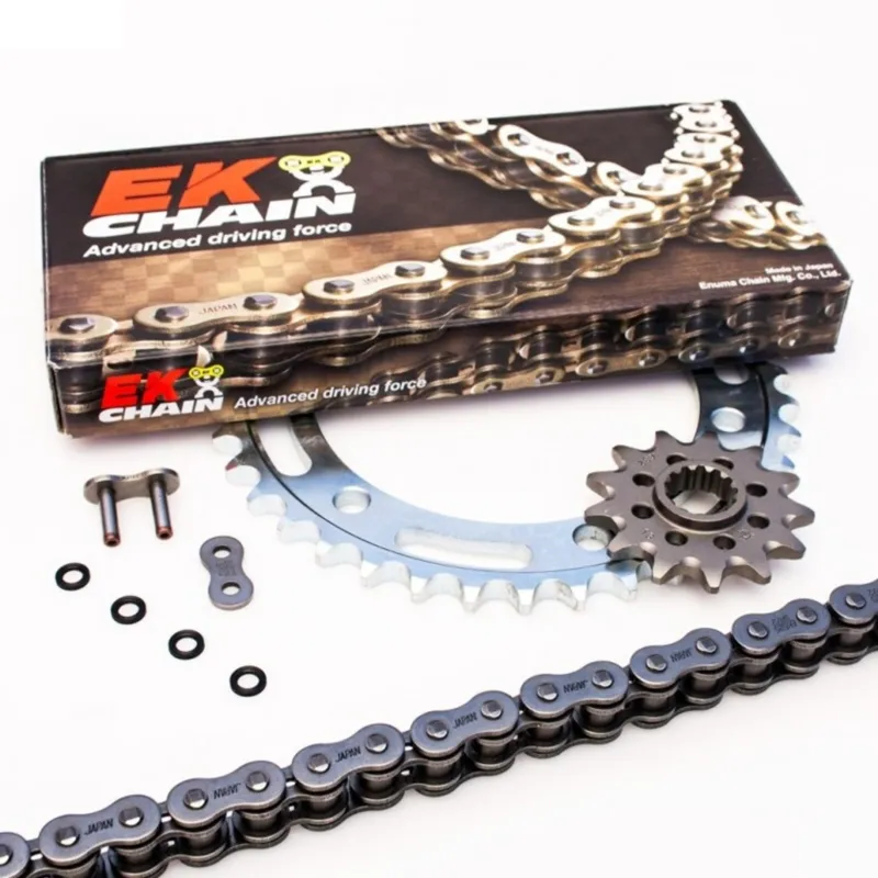 Řetězová sada EK ADVANCED EK + JT se zlatým řetězem řady ZVX3 -doporučená Sezónní Sleva