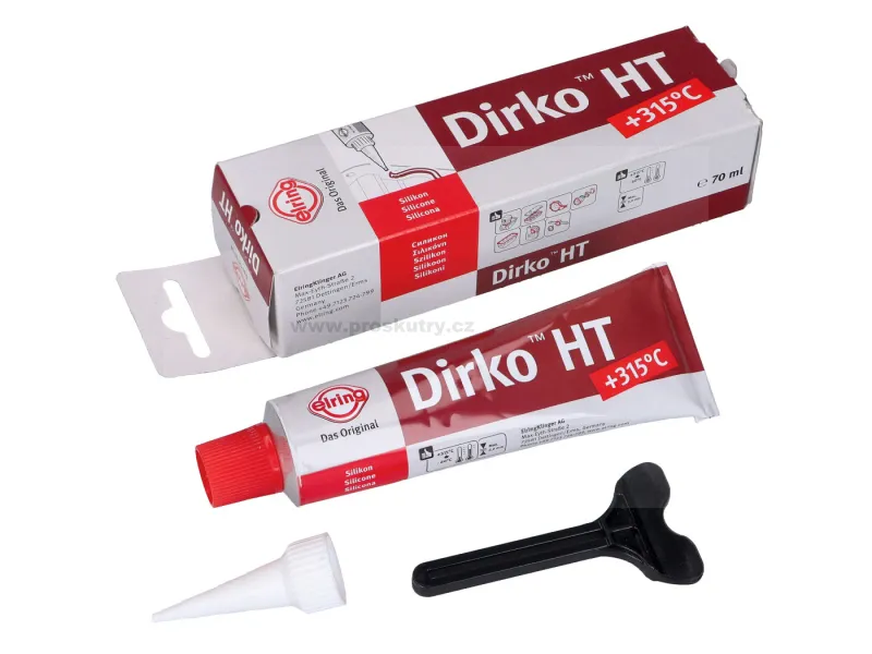 Vrácení Zdarma Profesionální těsnicí hmota Dirko HT silikon červená +315°C 70ml