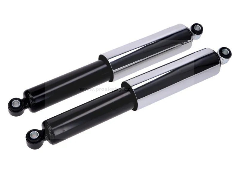 Sleva Sada tlumičů s chromovaným pouzdrem 307 mm pro Simson KR51/2, Schwalbe, Star, Habicht 461111.