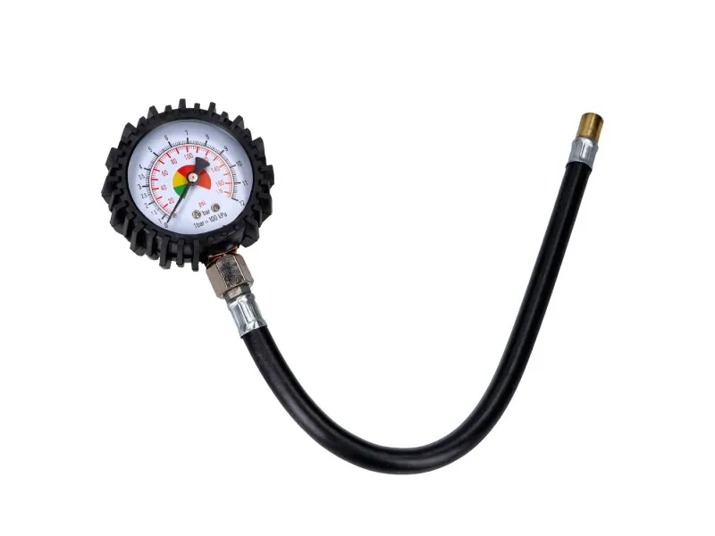 Výhodná Nabídka Analogové zařízení pro měření tlaku v pneumatikách 0-100 psi 0-10 bar s hadicí 280 mm